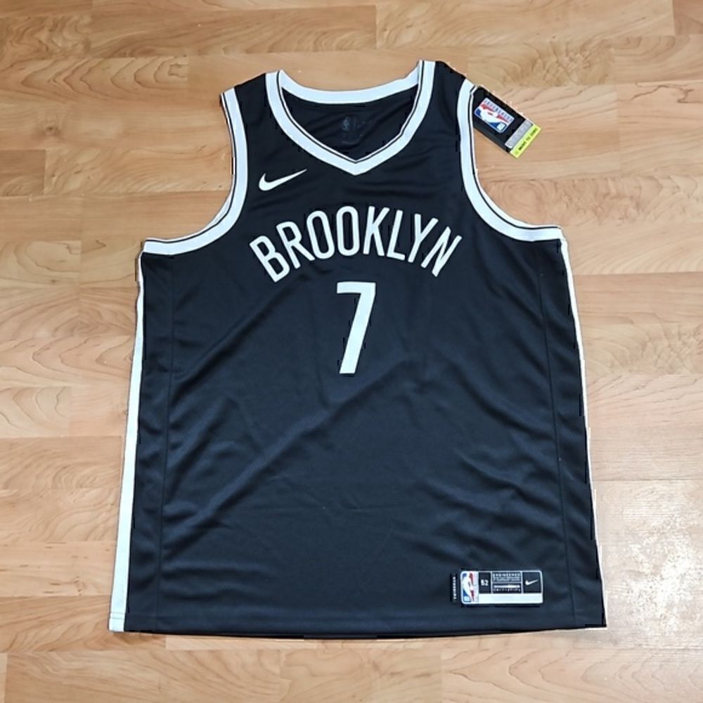 NIKE Kevin Durant Brooklyn Nets Swingman Jersey Black White NBA Authentics
